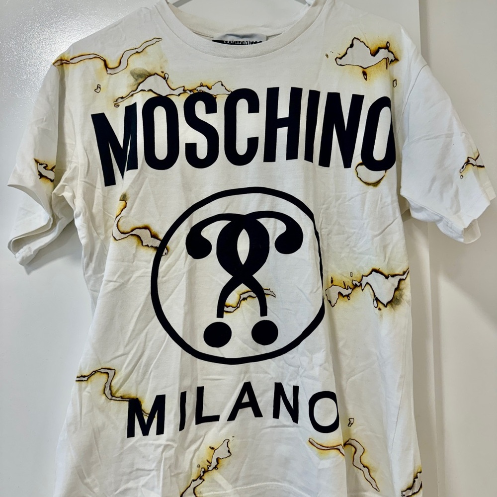 Moschino White and Black Milano T-Shirt